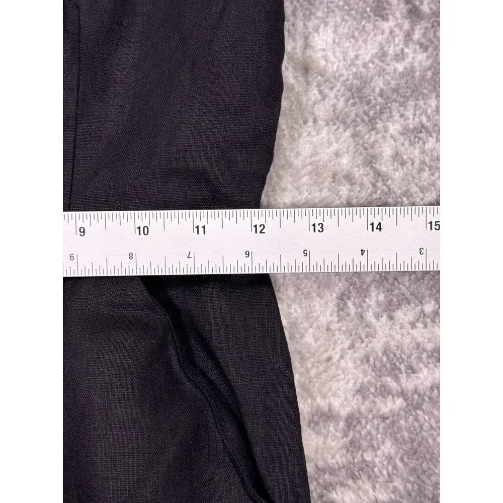 Reformation Jumpsuit 0 Womens Black 100% Linen Button Front Sleeveless Wide Leg
